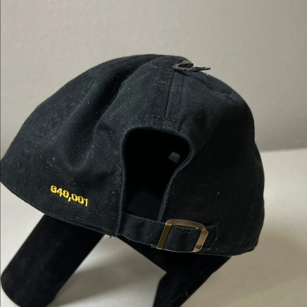 '47 Black Baseball Cap with White 'Bitcoin' Embroidery